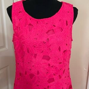 Leslie Fay hot pink dress 12